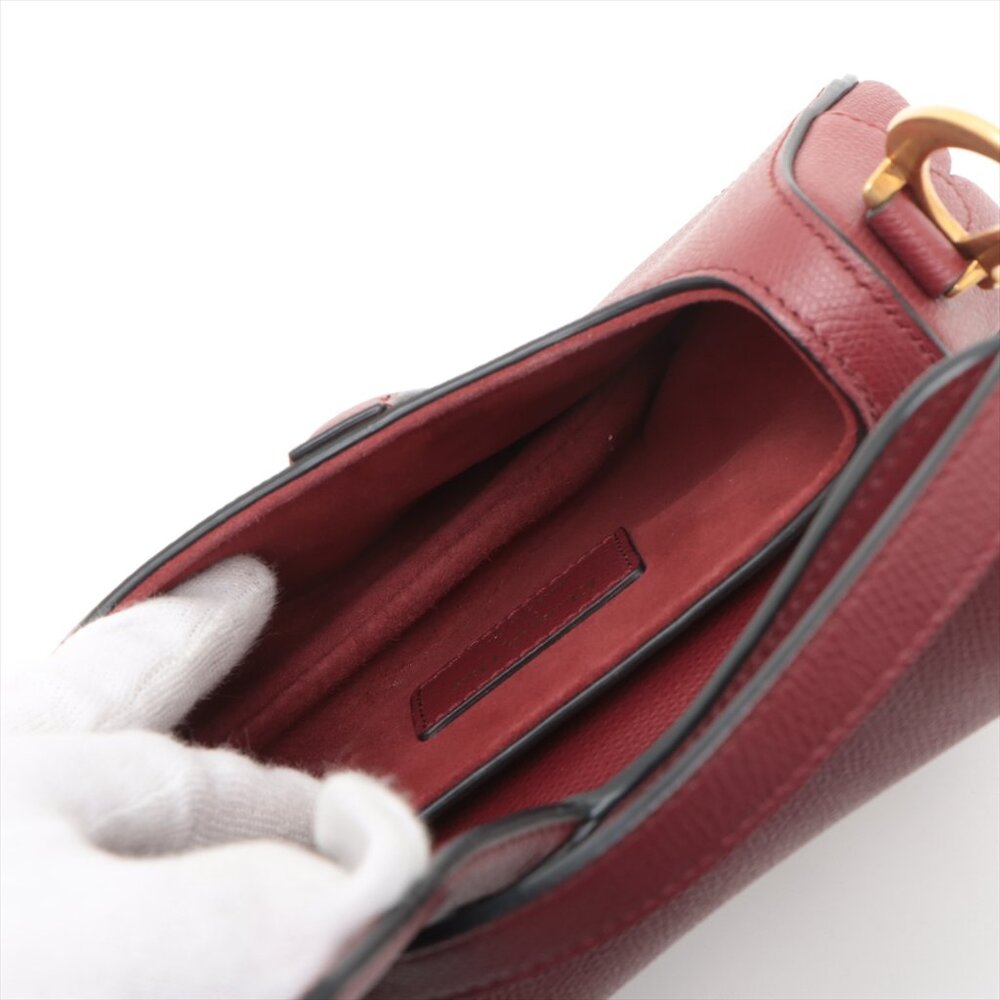 Sold ✅Christian Dior Saddle Bag Leather Hand bag Red - Picture 7 of 8